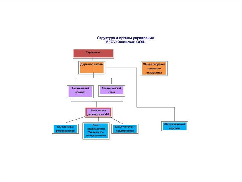 Схема административного управления МКОУ Юшинской ОШ ОШ.